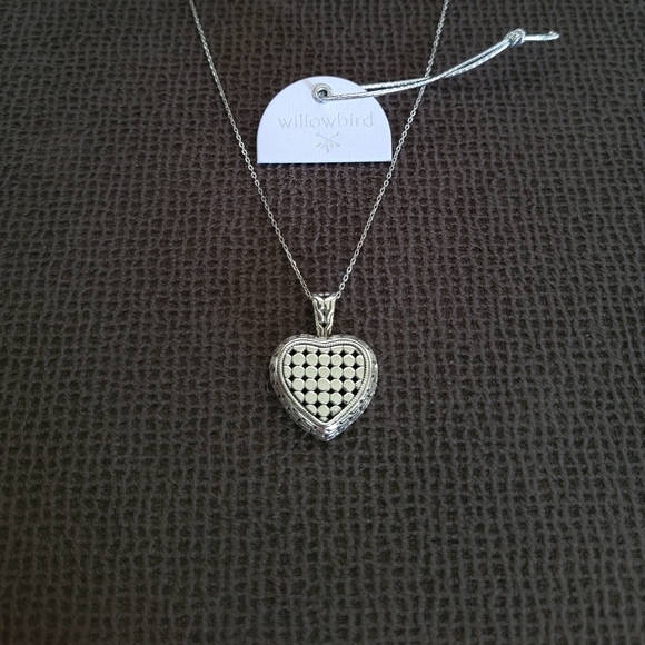 willowbird🪶 Silver🤍 Dotted Heart❤ Pendant Necklace - NWT - Picture 14 of 16